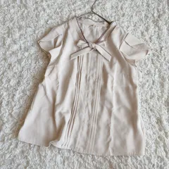 MISCHMASCH　ミッシュマッシュ　　ボウタイ風　リボン　ブラウス　ピンク　M フレアスリーブ ブラウス ピンクのサムネイル