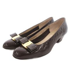 サルヴァトーレフェラガモ Salvatore Ferragamo クロコ型押し ヴァラ