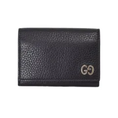グッチ GUCCI カードケース 名刺入れ レザー 本革 GGロゴ 無地 黒 ブラック ☆AA★のサムネイル