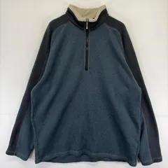 古着 コロンビア Columbia ニット ハーフジップ プルオーバー 大きいサイズ トレーナー XL  ブラック系 ツートン メンズのサムネイル