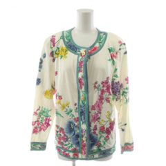 美品【LEONARD】白ホワイト地！綿コットン素材の総花柄プリントの