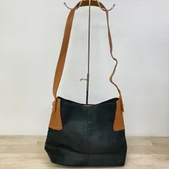 美品 a.v.v MICHEL KLEIN PARIS ショルダーバッグ/トートバッグ ブラック×ブラウン ステッチ キャンバス レディース[OB04230]のサムネイル