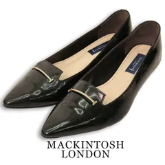 MACKINTOSH LONDON マッキントッシュ ロンドン 通年★ エナメル レインパンプス 日本製 Sz.24cm レディース 黒のサムネイル