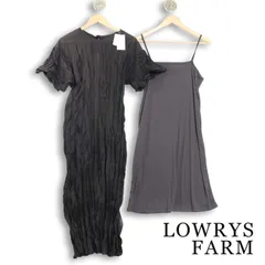 LOWRYS FARM ローリーズファーム 春夏 2WAY★ 半袖 シワ加工 ロング セットアップ ワンピース Sz.F レディース 黒のサムネイル