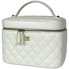 シャネル CHANEL ココマーク バニティバッグ 化粧ポーチ マトラッセ ミラー付き キャビアスキン ホワイト AP2573 レディース 【中古】のサムネイル