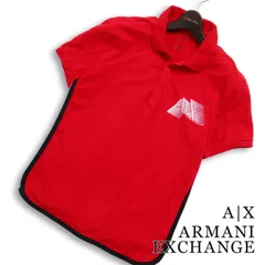 A|X ARMANI EXCHANGE アルマーニ エクスチェンジ 春夏★ 半袖 鹿の子 ロゴプリント ポロシャツ Sz.L メンズ 赤のサムネイル
