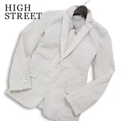 HIGH STREET ハイストリート 春夏★ シアサッカー ストライプ アンコン スリム テーラード ジャケット Sz.S メンズのサムネイル