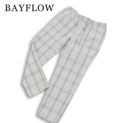 BAYFLOW ベイフロー 通年★ ストレッチ チェック テーパード イージー パンツ Sz.3 メンズのサムネイル