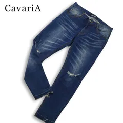 CavariA キャバリア 通年★ ダメージ加工 ストレッチ カットオフ スキニー デニム パンツ ジーンズ Sz.46 メンズのサムネイル