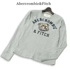 Abercrombie&Fitch アバクロンビー＆フィッチ 通年★ 長袖 ロゴ ブルドッグ刺繍 カットソー ロンTシャツ Sz.S メンズ グレーのサムネイル