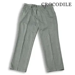 CROCODILE クロコダイル 通年★ ストレッチ ロゴタグ スラックス パンツ Sz.L メンズ 灰 グレーのサムネイル