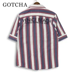 GOTCHA ガッチャ 春夏★ 半袖 ストライプ ロゴ刺繍 シャツ Sz.S メンズ サーフのサムネイル