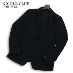 NICOLE CLUB FOR MEN ニコルクラブ フォーメン 春夏 背抜き アラカルト ジャカード テーラード ジャケット Sz.48 メンズ 黒のサムネイル