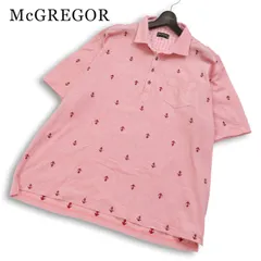 McGREGOR マクレガー 春夏★ 半袖 鹿の子 アンカー柄 刺繍 総柄 ポロシャツ 大きいサイズ 特大 Sz.4L メンズのサムネイル