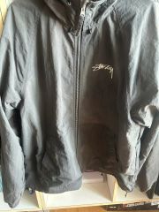 Stussy ナイロンジャケット フード付き グレー - メルカリ