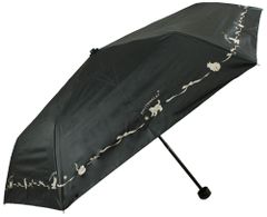 접는 우산 양산 양비 겸용 레이디스 경량 세련된 친골 50cm 안쪽 코팅 UV99.9% 컷 일급 차광 UPF50+ 차열 발레리나 캣 블랙