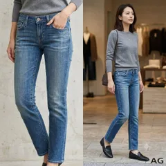 AG エージー【25】デニムジーンズ 青 スキニーストレート アメリカ製 人気のサムネイル
