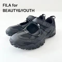 フィラ FILA ビューティーアンドユース BEAUTY&YOUTH 別注 ECHAPPE VC v2 ベルクロ スニーカー ブラック 黒 合成皮革 レディース 美品 6JL028のサムネイル