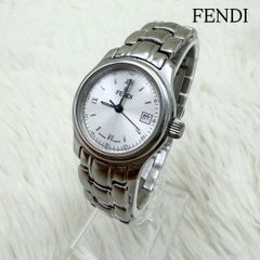 FENDI シルバー アナログ時計 ベージュ文字盤 ✨電池交換済✨フェンディ アナログ 腕時計 シルバー文字盤 クォーツ