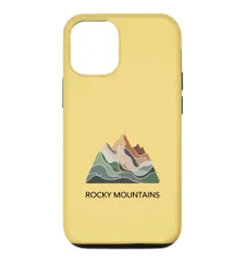 ロッキー山脈地図 - モダンなミニマルマウンテングラウンド スマホケース iPhone 12/12 Pro 用のサムネイル
