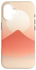 ミニマルマウンテンサンソフトホライズンランドスケープデザイン スマホケース iPhone 16 用のサムネイル