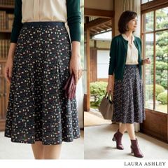 美品 ローラ アシュレイ 大きいサイズ 13 綿100%花柄 ミモレ丈