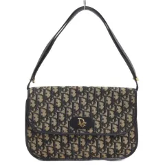クリスチャンディオール Christian Dior ヴィンテージ トロッター ワンショルダー バッグ ネイビーのサムネイル