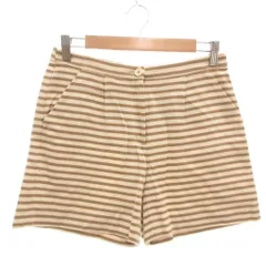 マッキントッシュフィロソフィー MACKINTOSH PHILOSOPHY ショートパンツ 36 ボーダー柄 タック 茶 ブラウン クリーム /NUのサムネイル