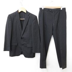 【美品】カルバンクライン CK セットアップ スーツ上下 シングル ストライプ カルバンクライン セットアップスーツ ブラックストライプ 36（S