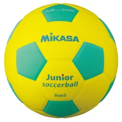ミカサ MIKASA サッカー スマイルサッカー軽量 3号球 イエロー×グリーン ジュニア キッズ 学校体育用品 クラブ レクリエーション 屋内 体育館 サッカーボール 授業 体育 競技用  SF3JYLG イエロー/グリーンのサムネイル