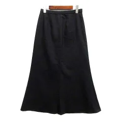 ハーディエイミス HARDY AMIES リネン混 フレア ロング スカート ブラック 黒 11 日本製のサムネイル