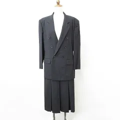 コムサデモード COMME CA DU MODE スーツ セットアップ テーラージャケット ダブル プリーツスカート ロング 毛 カシミヤ混 黒 ブラック のサムネイル
