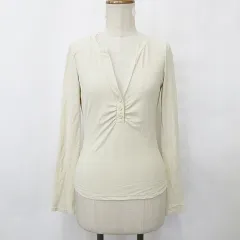 フォクシーニューヨーク FOXEY NEW YORK カットソー シャツ 長袖 ギャザー ベージュ 40のサムネイル