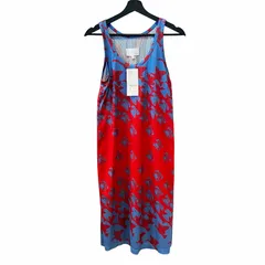 メゾンマルジェラ Maison Margiela タグ付き ワンピース ひざ丈 ノースリーブ メッシュ 総柄 36 赤 レッド 青 ブルー 129033983のサムネイル