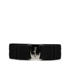 サルヴァトーレフェラガモ ヴァラリボン バレッタ ヘアアクセサリー ブラック シルバー キャンバス メタル レディース Salvatore Ferragamo【1-0244888】のサムネイル