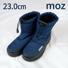 保管未使用 moz SWEDEN モズ レディース スノーブーツ 23cm ネイビー 内側全面ボア 裏起毛 防寒 ウィンターブーツ ドローコード 厚底ソール 冬靴 DEC-0455のサムネイル
