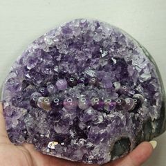 アメジスト クラスター 紫水晶 原石 瑪瑙母岩 高品質 紫水晶カッサ