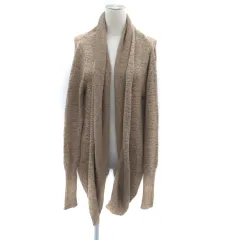 ビーシービージーマックスアズリア BCBGMAXAZRIA ニットカーディガン ミドル丈 前開き ショールカラー S ブラウン /SM43のサムネイル