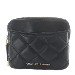 チャールズ&キース  CHARLES&KEITH アルヴァ Alva キルティング トップジップ カードホルダー コインケース 小銭入れ レザー ブラック /YO18のサムネイル