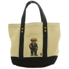 ポロ ラルフローレン POLO RALPH LAUREN ポロベア キャンバス トートバッグ ハンド アイボリー 黒 ブラック /SS ■OSのサムネイル