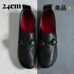【美品】カンペール　ライトニナ　ビットフラットシューズ　24cm  黒　レザー　ブラック　CAMPER  ローファー　本革のサムネイル