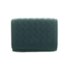 ボッテガヴェネタ BOTTEGA VENETA イントレチャート 3つ折り財布 小銭入れ レザー 深緑 ダークグリーン /MI ■OS ■OHのサムネイル