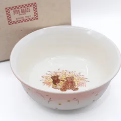 【美品】ピンクハウス★陶器製 テディ柄 フルーツボウル 深皿 *so236のサムネイル