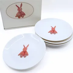 カネコイサオ★ワンダフルワールド★ギンガムうさぎ柄 小皿5枚セット *so237のサムネイル