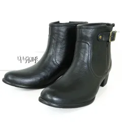 卑弥呼★おしゃれなバックルデザイン♪ アンクルブーツ ローヒール 大きいサイズLL ブラック系 sh199のサムネイル