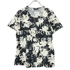 【美品】インゲボルグ★カメリアローズ×ブランドロゴデザイン♪半袖 プリントTシャツ サイズS 黒系 z21535のサムネイル