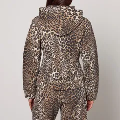 ガニー レディース アウター パーカー・スウェット Ganni Flc Zip Hoodie Ld99 Leopard アニマルのサムネイル