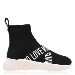 ラブ モスキーノ レディース シューズ スニーカー LOVE MOSCHINO Strap Sock Runners Nero 00Aのサムネイル