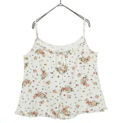ピンクハウス★はしごレース&サテンリボン♪薔薇ptキャミソール カットソー 大きいサイズL オフ白系 前開き ピコフリルも♪z21520のサムネイル