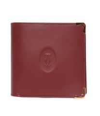 Cartier 二つ折り財布 ボルドー マストライン - メルカリ